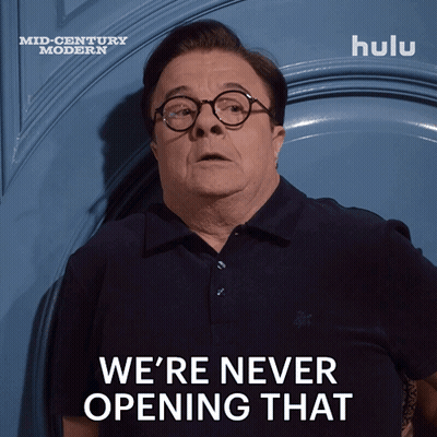 Man With Glasses Saying Never Open That GIF