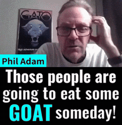 Man With Glasses Saying Phil Adam Those People Are Going To Eat Some Goat Someday GIF
