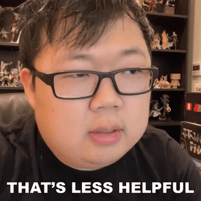 Man With Glasses Saying That's Less Helpful GIF