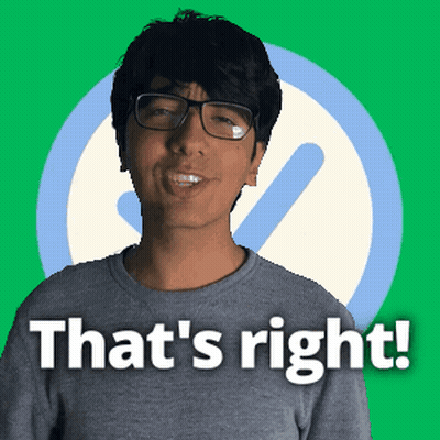 Man With Glasses Saying That's Right In Front Of Check Mark GIF