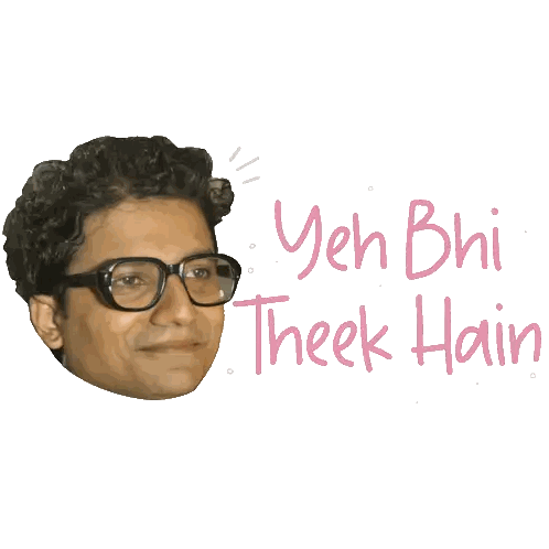 Man With Glasses Saying Yeh Bhi Theek Hain Sticker