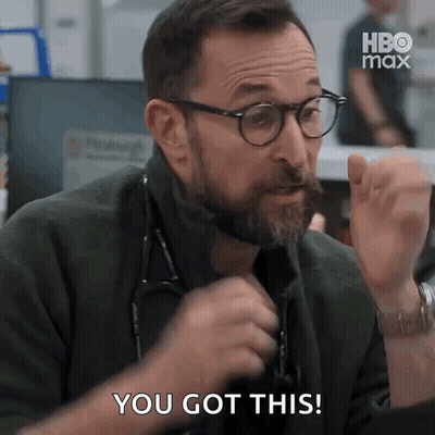 Man With Glasses Saying You Got This At Computer GIF