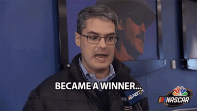 Man With Glasses Says Became A Winner NASCAR GIF