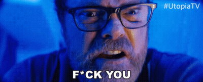Man With Glasses Says F*ck You GIF