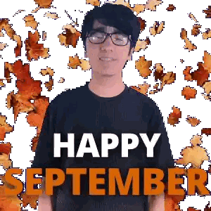 Man With Glasses Says Happy September Sticker