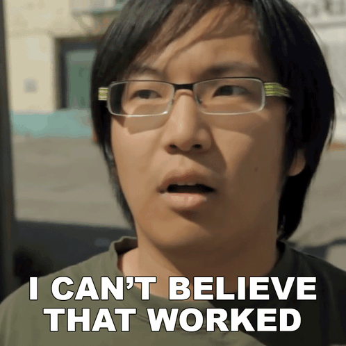 Man With Glasses Says I Can't Believe That Worked GIF