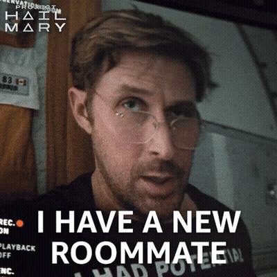 Man With Glasses Says I Have A New Roommate GIF
