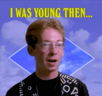 Man With Glasses Says I Was Young Then GIF