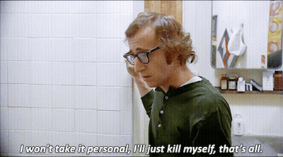 Man With Glasses Says I Won't Take It Personal I'll Just Kill Myself That's All GIF