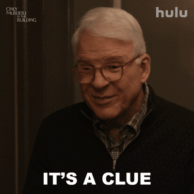 Man With Glasses Says It's A Clue In Front Of Hulu Logo GIF