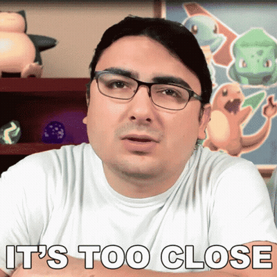 Man With Glasses Says It's Too Close In Front Of Pokemon GIF