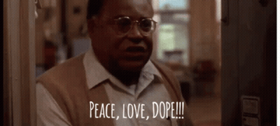 Man With Glasses Says Peace Love And Dope GIF