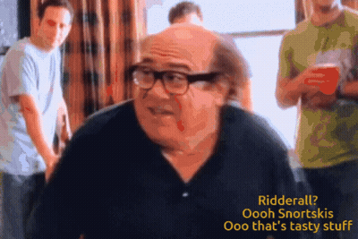 Man With Glasses Says Ridderall Oooh Snortskis Oooh That's Tasty Stuff GIF