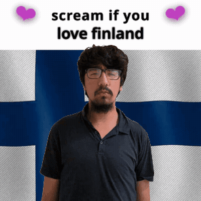 Man With Glasses Says Scream If You Love Finland GIF
