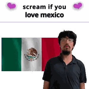 Man With Glasses Scream If You Love Mexico Sticker