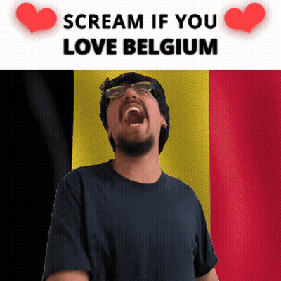 Man With Glasses Screaming Scream If You Love Belgium GIF
