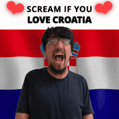 Man With Glasses Screaming Scream If You Love Croatia GIF