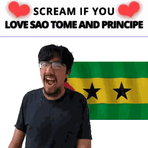 Man With Glasses Screaming Scream If You Love Sao Tome And Principe Sticker