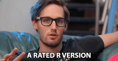 Man With Glasses Sitting On Couch A Rated R Version GIF