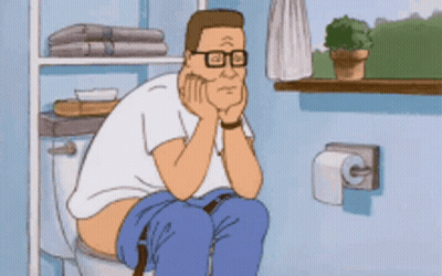 Man With Glasses Sitting On Toilet GIF