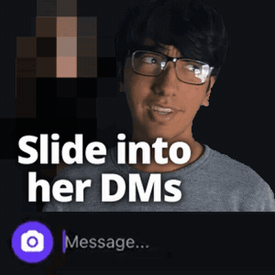 Man With Glasses Slide Into Her DMs GIF