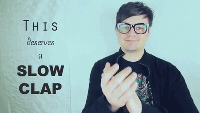 Man With Glasses Slow Clap GIF