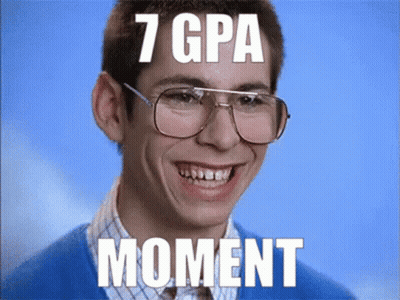 Man With Glasses Smiling 7 GPA Moment GIF