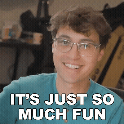Man With Glasses Smiling It's Just So Much Fun