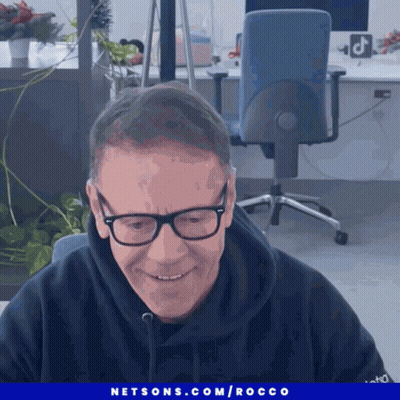 Man With Glasses Smiling Netsons.com Rocco Ad GIF