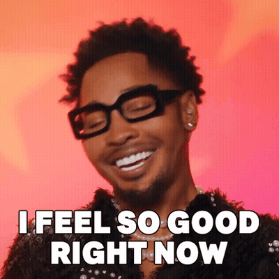 Man With Glasses Smiling Says I Feel So Good Right Now GIF