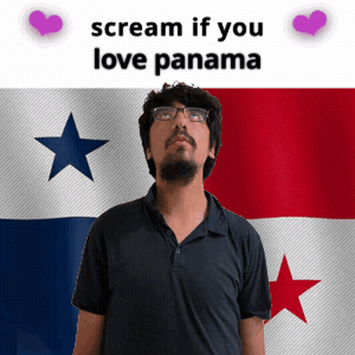 Man With Glasses Standing In Front Of Panama Flag GIF