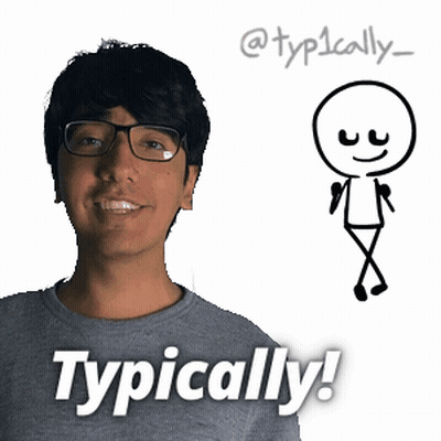 Man With Glasses Stick Figure Says Typically GIF