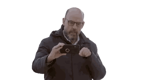 Man With Glasses Taking Photo Sticker