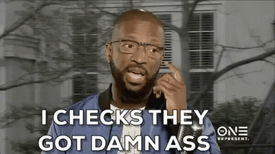 Man With Glasses Talking On Cell Phone Saying I Checks They Got Damn Ass GIF