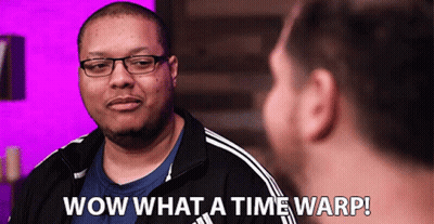 Man With Glasses Talking Says Wow What A Time Warp GIF