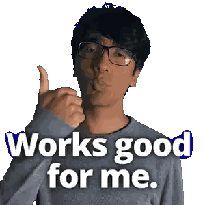 Man With Glasses Thumbs Up Works Good For Me Sticker