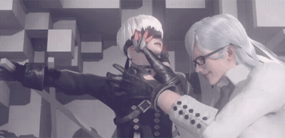 Man With Glasses Touching Woman's Arm GIF