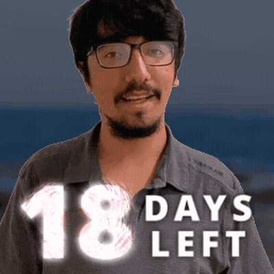 Man With Glasses Wearing 18 Days Left Shirt GIF