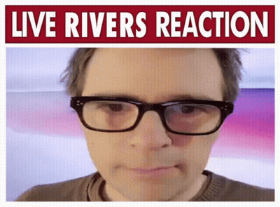 Man With Glasses Wearing Live Rivers Sign GIF