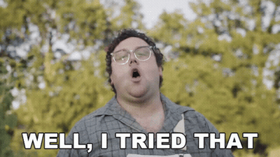 Man With Glasses Yawning Saying Well I Tried That GIF