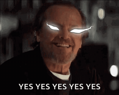 Man With Glowing Eyes Saying Yes GIF