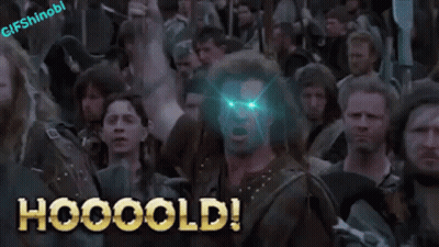 Man With Glowing Eyes Says Hooooold GIF