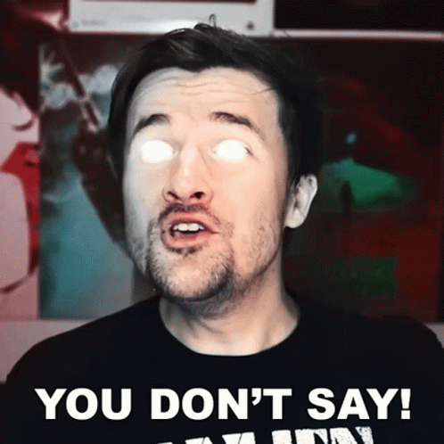 Man With Glowing Eyes Says You Don't Say GIF