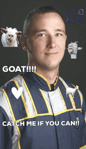 Man With Goat And Catch Me If You Can GIF