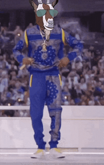 Man With Goat Head On Chest GIF