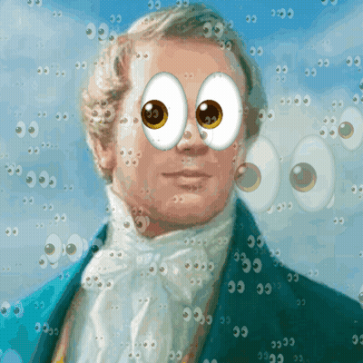 Man With Googly Eyes Surrounded By Bubbles GIF