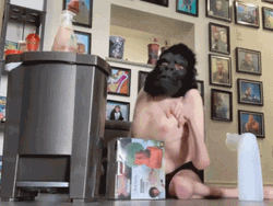 Man With Gorilla Dancing Face GIF