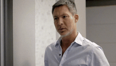 Man With Gray Hair And Beard In Blue Shirt GIF
