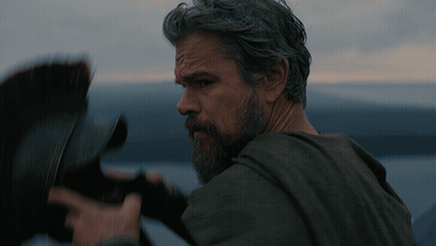 Man With Gray Hair And Beard Looking GIF