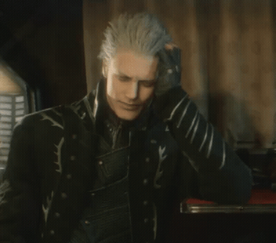 Man With Gray Hair And Black Jacket Waving GIF